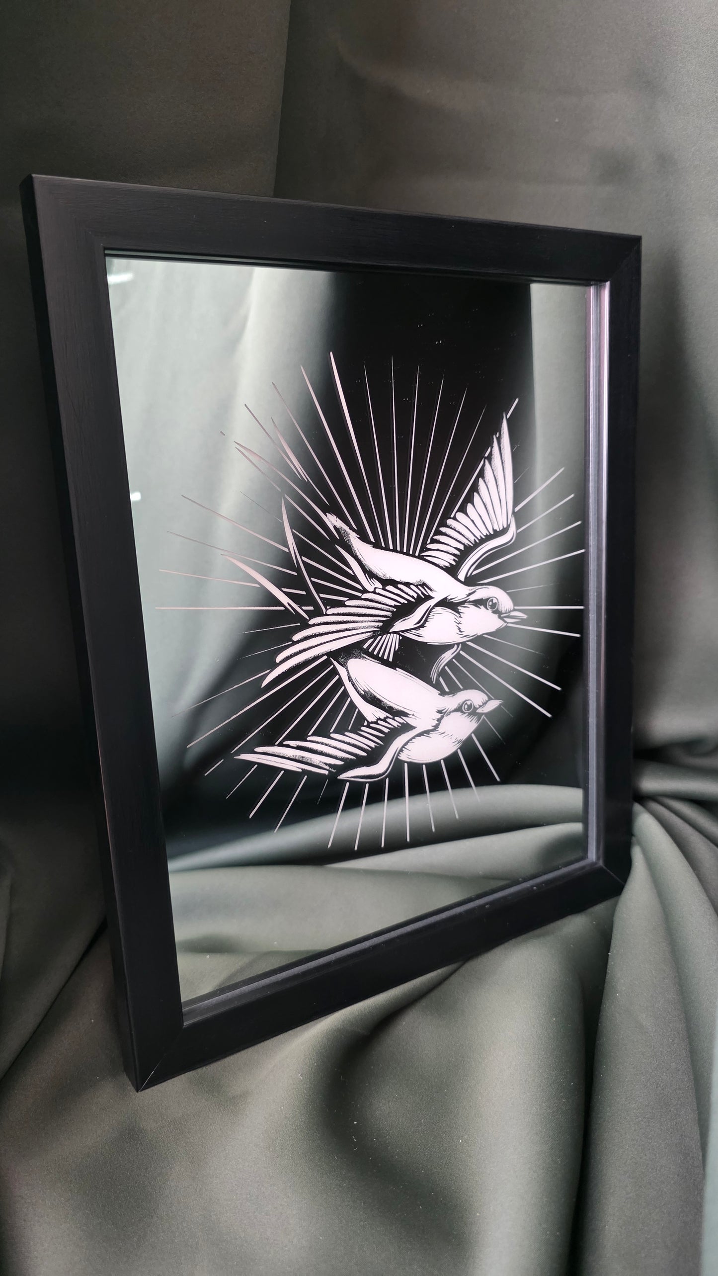 Sailor’s Promise – Swallow Engraved Mirror