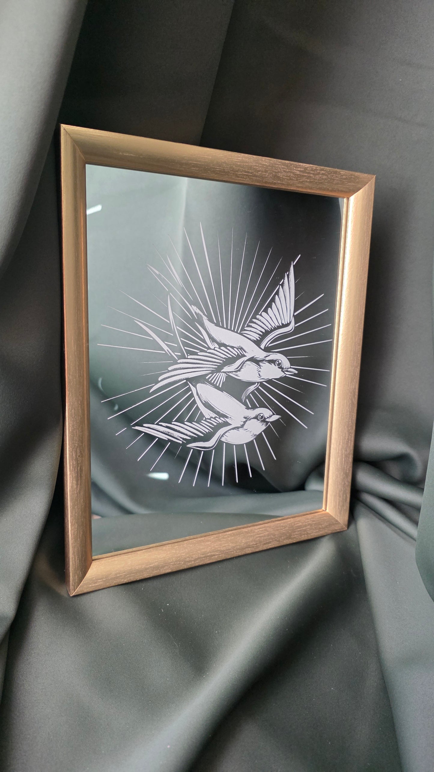 Sailor’s Promise – Swallow Engraved Mirror